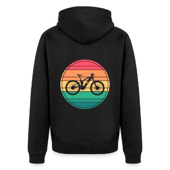 Vintage Retro EBike Sunset - Veste à capuche bio Premium Unisexe - noir - Dos - Nico (187cm)