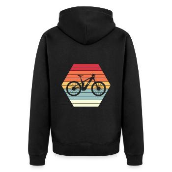 Vélo électrique EBike Retro Sunset Cycling - Veste à capuche bio Premium Unisexe - noir - Dos - Nico (187cm)