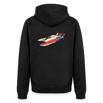 Drag Boat Racing I Drag Boat Driver Speedboat - Unisex Premium Bio Zip Hoodie - Schwarz - Hinten - Nico (187cm)