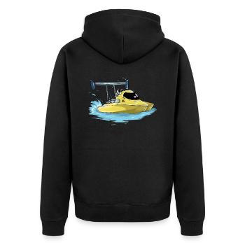 Drag Boat Racing I Drag Boat Driver Speedboat - Unisex Premium Bio Zip Hoodie - Schwarz - Hinten - Nico (187cm)