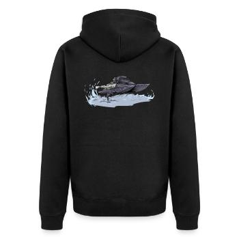 Drag Boat Racing I Drag Boat Driver Speedboat - Unisex Premium Bio Zip Hoodie - Schwarz - Hinten - Nico (187cm)