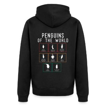 Pingouins, Pingouins, Amateurs de Pingouins - Veste à capuche bio Premium Unisexe - noir - Dos - Nico (187cm)