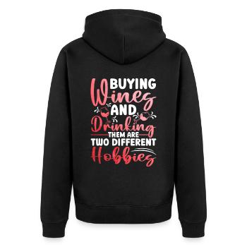 Buveur de vin Amateur de vin Vin Vigneron Vin - Veste à capuche bio Premium Unisexe - noir - Dos - Nico (187cm)