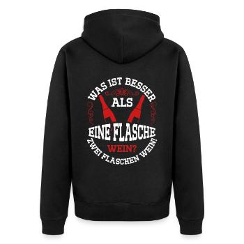 Weintrinker Weinliebhaber Winzer Wein - Unisex Premium Bio Zip Hoodie - Schwarz - Hinten - Nico (187cm)