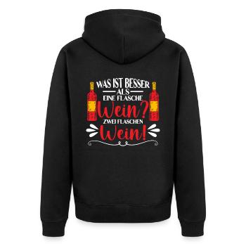 Weintrinker Weinliebhaber Winzer Wein - Unisex Premium Bio Zip Hoodie - Schwarz - Hinten - Nico (187cm)