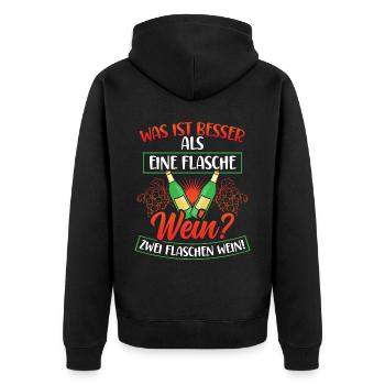 Weintrinker Weinliebhaber Winzer Wein - Unisex Premium Bio Zip Hoodie - Schwarz - Hinten - Nico (187cm)