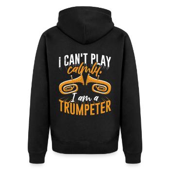 Trompete Trompeter Trompetenspieler - Unisex Premium Bio Zip Hoodie - Schwarz - Hinten - Nico (187cm)
