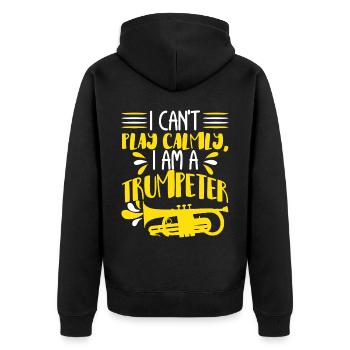 Trompete Trompeter Trompetenspieler - Unisex Premium Bio Zip Hoodie - Schwarz - Hinten - Nico (187cm)