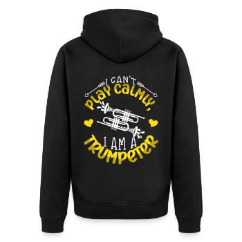 Trompete Trompeter Trompetenspieler - Unisex Premium Bio Zip Hoodie - Schwarz - Hinten - Nico (187cm)