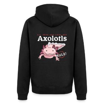 Axolotl Tailed Amphibians Axolotls Gift - Unisex Premium Organic Zip Hoodie - black - Back - Nico (187cm)