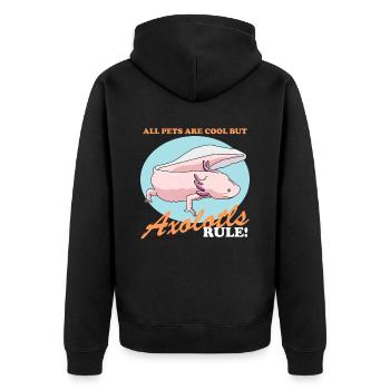 Axolotl Schwanzlurch Axolotls Amphibien Geschenk - Unisex Premium Bio Zip Hoodie - Schwarz - Hinten - Nico (187cm)