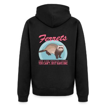 ferret owner ferret lover gift - Unisex Premium Organic Zip Hoodie - black - Back - Nico (187cm)