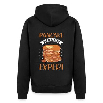 Pancakes Pancakes Pancake Gift - Unisex Premium Organic Zip Hoodie - black - Back - Nico (187cm)