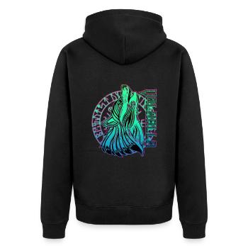 Valhalla Wolf Odin Runes Boussole nordique - Veste à capuche bio Premium Unisexe - noir - Dos - Nico (187cm)