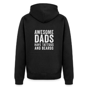 Papa Vater Vatertag bester Papa Geschenkidee - Unisex Premium Bio Zip Hoodie - Schwarz - Hinten - Nico (187cm)