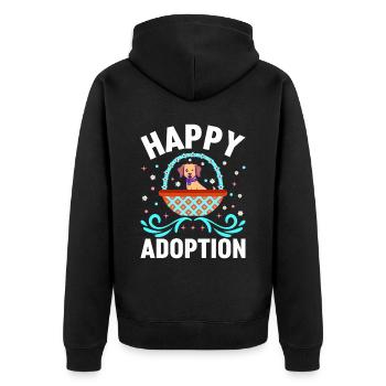 Happy Adoption Dog Basket Love Children - Veste à capuche bio Premium Unisexe - noir - Dos - Nico (187cm)