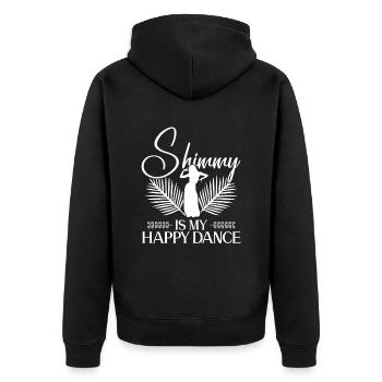 Shimmy Is My Happy Dance - Bauchtanz Tänzerin - Unisex Premium Organic Zip Hoodie - black - Back - Nico (187cm)