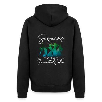 Pailletten sind meine Lieblingsfarbe Bauchtänzerin - Unisex Premium Bio Zip Hoodie - Schwarz - Hinten - Nico (187cm)