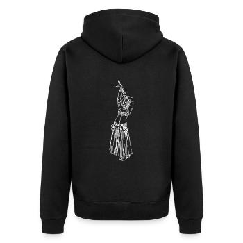 Bauchtänzerin Oneline Art - Bauchtanz Tänzerin - Unisex Premium Bio Zip Hoodie - Schwarz - Hinten - Nico (187cm)