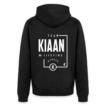 Nom personnalisé Membre à vie de l’équipe Kiaan - Veste à capuche bio Premium Unisexe - noir - Dos - Nico (187cm)
