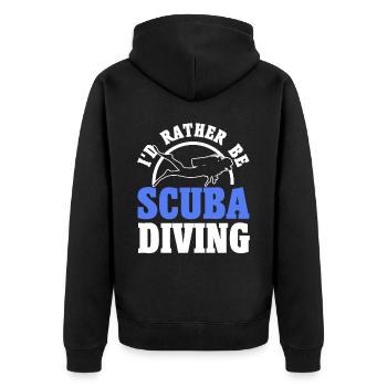 Sporttauchen Geschenk Unterwasser Sporttaucher - Unisex Premium Bio Zip Hoodie - Schwarz - Hinten - Nico (187cm)