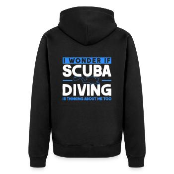 Sporttauchen Geschenk Unterwasser Sporttaucher - Unisex Premium Bio Zip Hoodie - Schwarz - Hinten - Nico (187cm)