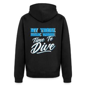 Sporttauchen Geschenk Unterwasser Sporttaucher - Unisex Premium Bio Zip Hoodie - Schwarz - Hinten - Nico (187cm)