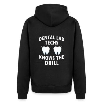 Conception de cliniques dentaires et de techniciens de laboratoire dentaire - Veste à capuche bio Premium Unisexe - noir - Dos - Nico (187cm)