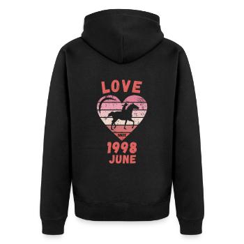 Love Horse Riding Birthday Juin 1998 - Veste à capuche bio Premium Unisexe - noir - Dos - Nico (187cm)