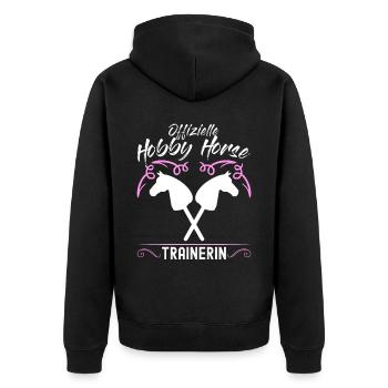 Hobby Horse Spruch Hobbyhorse - Unisex Premium Bio Zip Hoodie - Schwarz - Hinten - Nico (187cm)