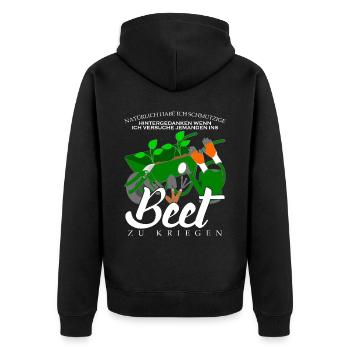Garten Galabauer Galabau Gärtner - Unisex Premium Bio Zip Hoodie - Schwarz - Hinten - Nico (187cm)