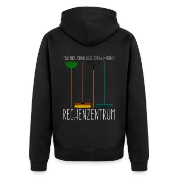 Galabauer Rechenzentrum Gärtner Galabau - Unisex Premium Bio Zip Hoodie - Schwarz - Hinten - Nico (187cm)