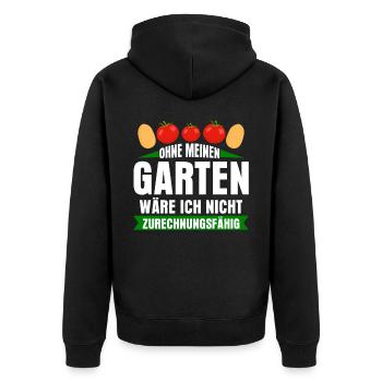 Galabauer Garten Galabau Gärtner - Unisex Premium Bio Zip Hoodie - Schwarz - Hinten - Nico (187cm)