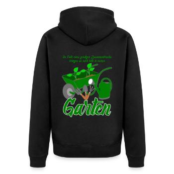 Galabauer Garten Gärtner Galabau - Unisex Premium Bio Zip Hoodie - Schwarz - Hinten - Nico (187cm)