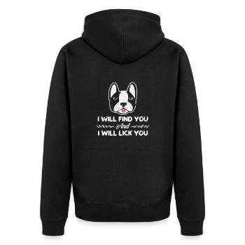 Boston Terrier Dog Dogs Dog Lovers Cadeau - Veste à capuche bio Premium Unisexe - noir - Dos - Nico (187cm)