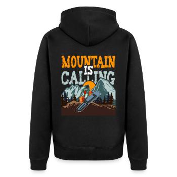 La montagne appelle le snowboard - Veste à capuche bio Premium Unisexe - noir - Dos - Nico (187cm)