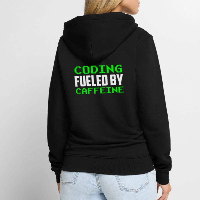 Programmation propulsée par le code de la caféine Veste à capuche bio Premium Unisexe