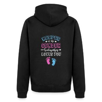 Marraine Tante Marraine Baptême Nièce Neveu Cadeau - Veste à capuche bio Premium Unisexe - noir - Dos - Nico (187cm)