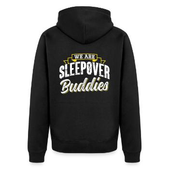 Wir Sind Übernachtungs Kumpel Übernachten Party - Unisex Premium Bio Zip Hoodie - Schwarz - Hinten - Nico (187cm)