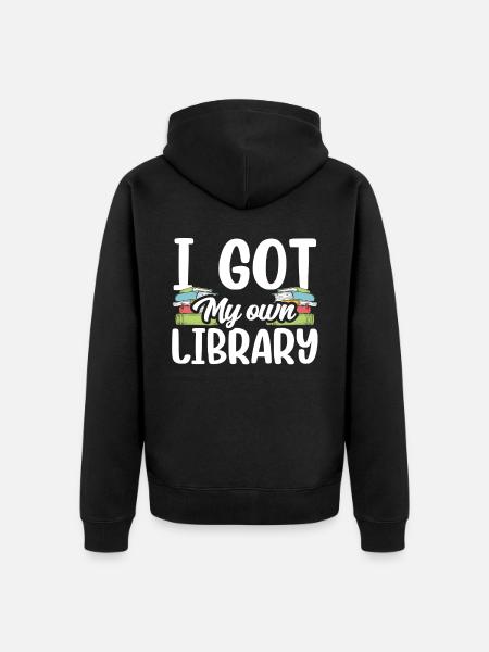J’ai mon propre bibliothécaire - Veste à capuche bio Premium Unisexe - noir