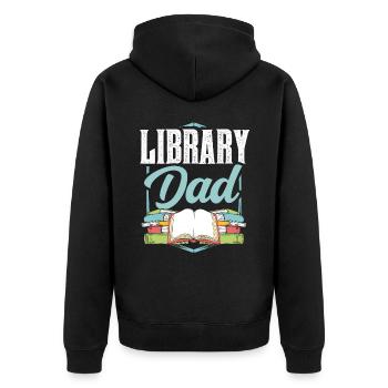 Bibliothèque Papa Books Bibliothécaire amoureux - Veste à capuche bio Premium Unisexe - noir - Dos - Nico (187cm)