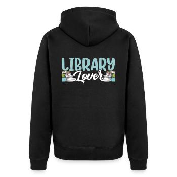 Bibliophile Proverbes Livres Bibliothécaire - Veste à capuche bio Premium Unisexe - noir - Dos - Nico (187cm)