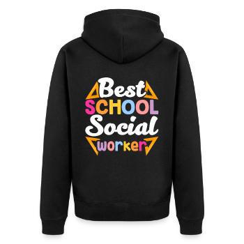 Meilleur travailleur social scolaire de tous les temps - Veste à capuche bio Premium Unisexe - noir - Dos - Nico (187cm)