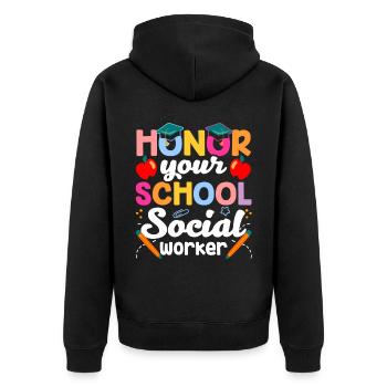 Honorez votre école Travailleur social en travail social scolaire - Veste à capuche bio Premium Unisexe - noir - Dos - Nico (187cm)