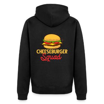 Cheeseburger Käse Sandwich Hamburger - Unisex Premium Bio Zip Hoodie - Schwarz - Hinten - Nico (187cm)