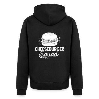 Cheeseburger Cheese Sandwich Hamburger - Unisex Premium Organic Zip Hoodie - black - Back - Nico (187cm)
