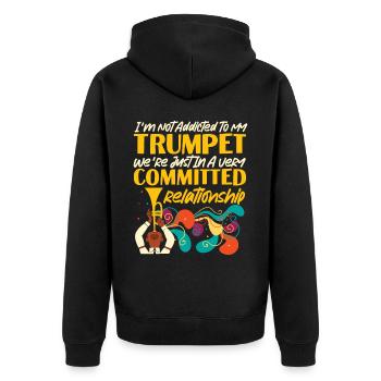 Trompettiste auquel je ne suis pas accro - Veste à capuche bio Premium Unisexe - noir - Dos - Nico (187cm)