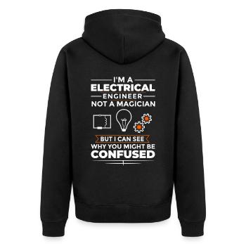 Electrical Engineering Engineer Research Development - Unisex Premium Organic Zip Hoodie - black - Back - Nico (187cm)