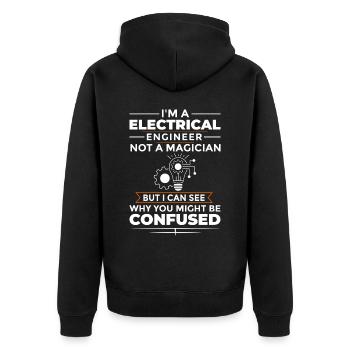Electrical Engineering Engineer Research Development - Unisex Premium Organic Zip Hoodie - black - Back - Nico (187cm)