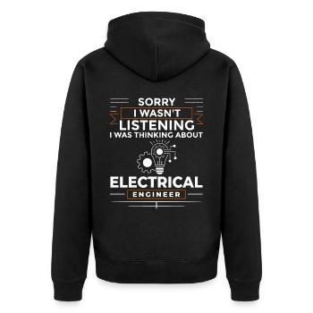 Electrical Engineering Engineer Research Development - Unisex Premium Organic Zip Hoodie - black - Back - Nico (187cm)